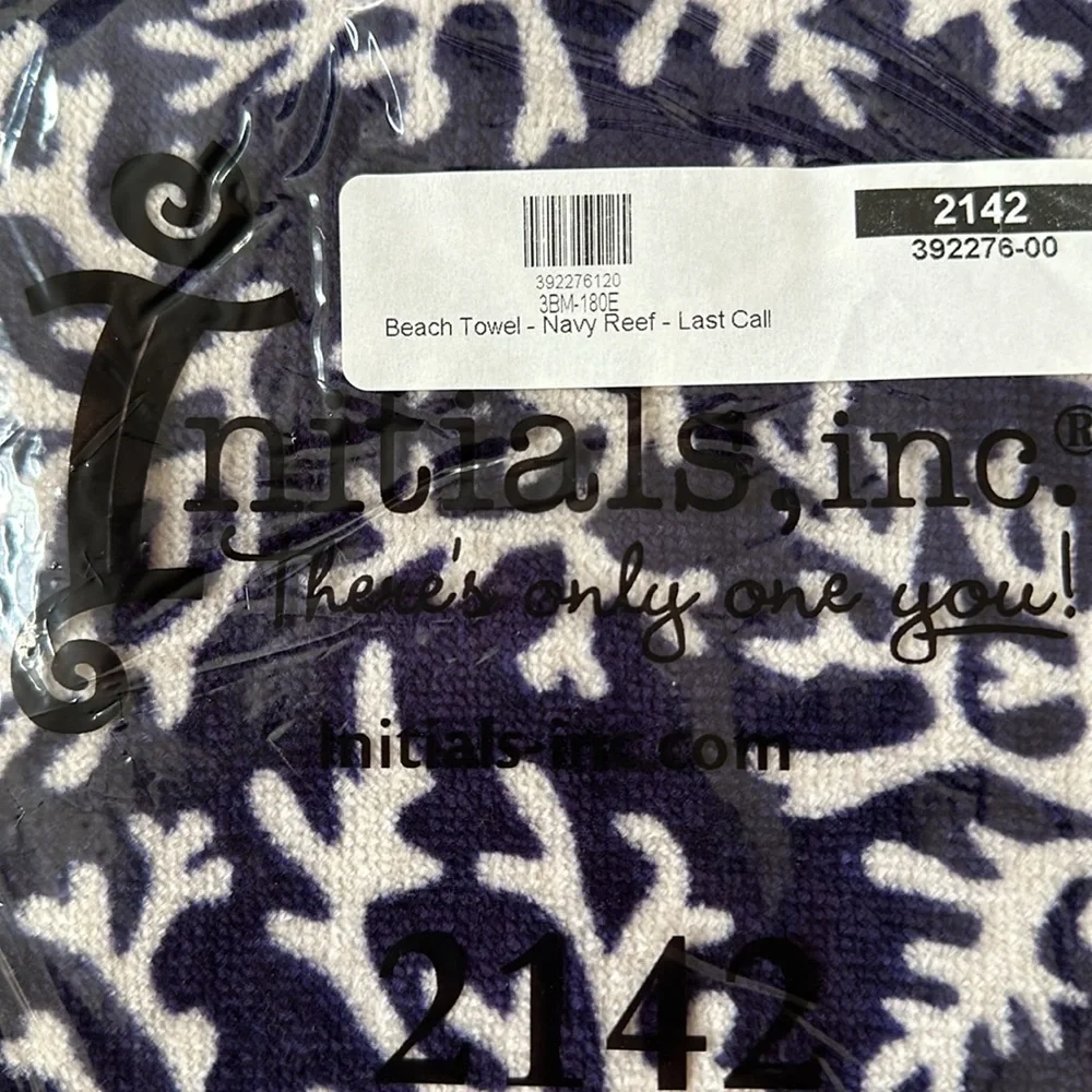 Beach Towel Initials Inc. NWT